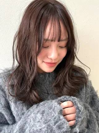 ミディアム カラー 顔まわり/似合わせ/ ミディアム/村瀬浩司のヘアスタイル