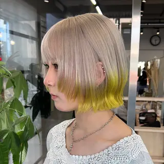 ミディアム カラー デザインカラー 🥨HAZUKiのヘアスタイル
