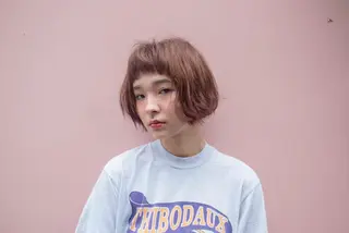 ショート ミディアム カラー パーマ 内藤 達也のヘアスタイル