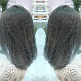 ミディアム セミロング カラー 青木 茂樹⭐️ 透明感カラーのヘアスタイル