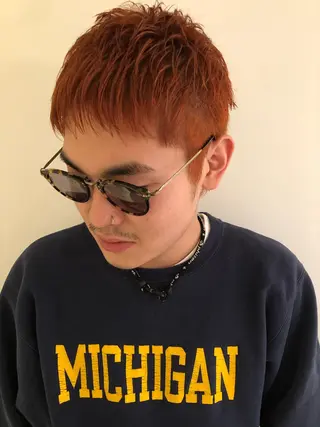 カラー ブリーチカラー🎀 韓国風/寺門美優のヘアスタイル