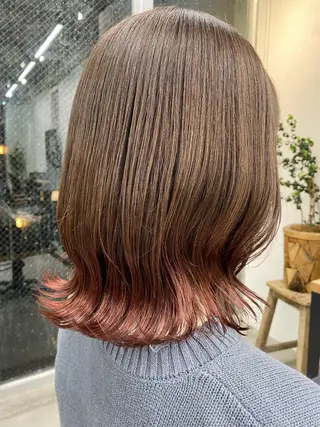 ミディアム カラー 🧸艶々韓国ヘア 🧁mizunaのヘアスタイル