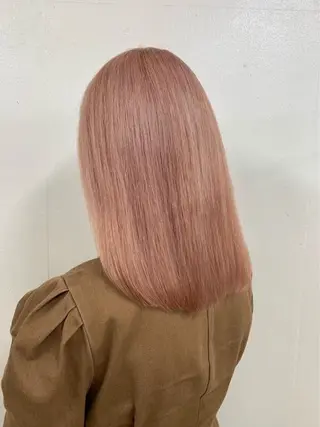 セミロング ブリーチ✖️ 縮毛LANDのヘアスタイル
