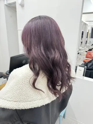 セミロング カラー deseo 透明色艶カラーツバサのヘアスタイル