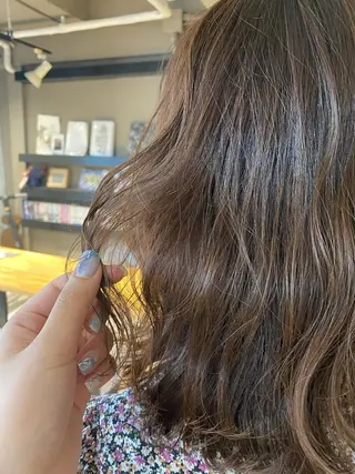 ミディアム カラー ヘアアレンジ メンズ キッズ ネイル マツエク・マツパ 透明感カラー🤎 ゆりのヘアスタイル