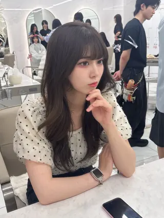 ロング のり🐼顔まわり/ 韓国/レイヤーカットのヘアスタイル