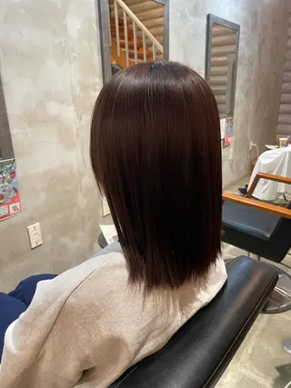 カラー 🐾及部 艶髪/艶 カラーショート/ボブのヘアスタイル