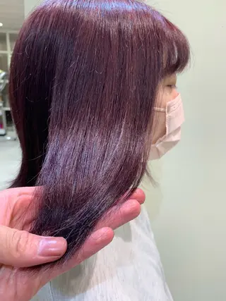 ミディアム カラー フェザー/ニュアンス パーマ/ryutoのヘアスタイル