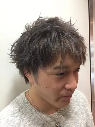 ショート カラー メンズ 縮毛矯正×髪質改善 店長　DAITOのヘアスタイル