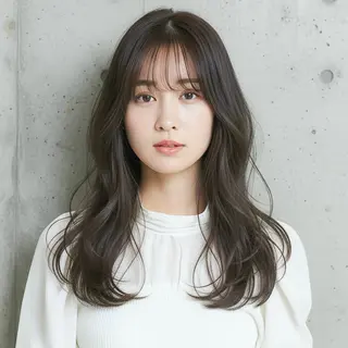 セミロング ハッシュカット 田窪珠妃のヘアスタイル
