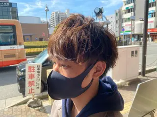 ミディアム カラー パーマ メンズ 柳澤 和也のヘアスタイル