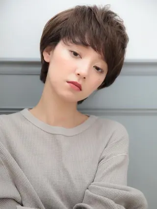 ショート カラー パーマ レイヤーカット✂️ 横浜No1♡下鳥翔子のヘアスタイル