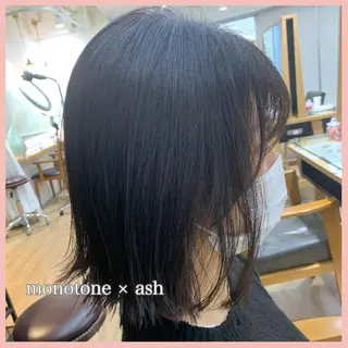 ミディアム レイヤーカット 🌿透け感カラーのヘアスタイル