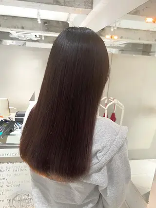 ロング パーマ 艶くすみカラー /縮毛/川添桃花のヘアスタイル