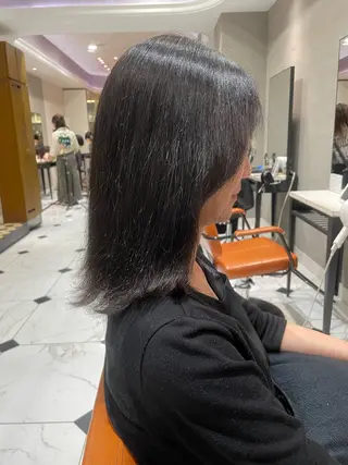 ミディアム カラー 頭から整える美容師 松田のヘアスタイル