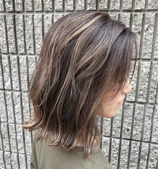 ミディアム カラー ノンダメージ髪質改善 カラー💎/KURAのヘアスタイル