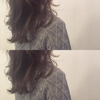 セミロング カラー 池田 真由美のヘアスタイル