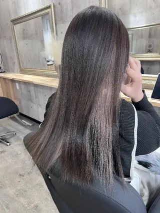 セミロング サニーサイド大名 ダブルカラー髪質改善のヘアスタイル