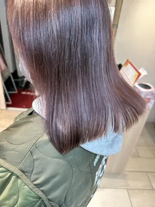 ミディアム カラー 縮毛矯正・透明感 カラー💙acoのヘアスタイル