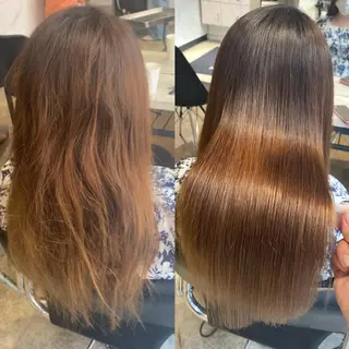 ロング カラー パーマ ヘアアレンジ 新宿⌇韓国風ヘア ⌇透明感カラーのヘアスタイル