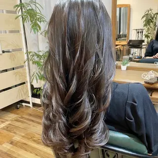 ロング 福岡口コミNo1🎀 コテ巻き風パーマ専門のヘアスタイル