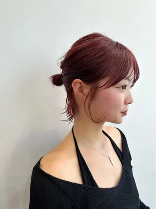 ミディアム カラー 顔まわりカット/艶髪 カラー✨けいとのヘアスタイル