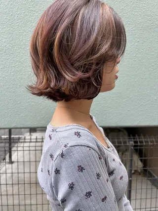 ミディアム 江坂/レイヤー/ボブ nacaのヘアスタイル