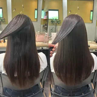 ロング パーマ hub hair レイヤー/透明感のヘアスタイル