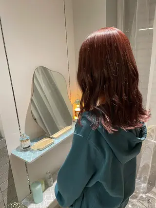 セミロング カラー 髪質改善×美髪矯正 艶髪カラー　阪口のヘアスタイル