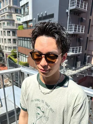 パーマ メンズ 梅田中崎町メンズ 美容師ユースケのヘアスタイル