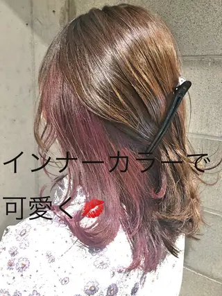 ロング 日比崚介🍀 おくれげ小顔カットのヘアスタイル