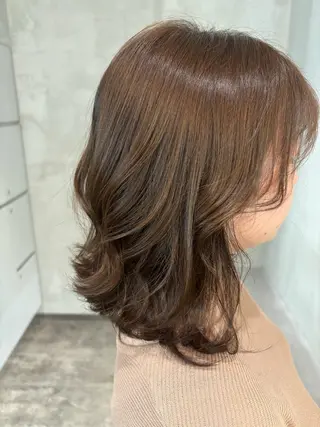 セミロング カラー 植田 能生のヘアスタイル