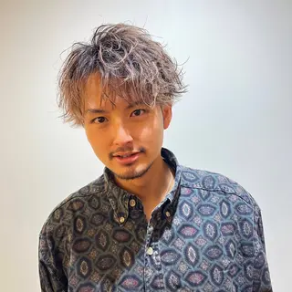 ショート カラー パーマ メンズ特化 美容師かずまのヘアスタイル