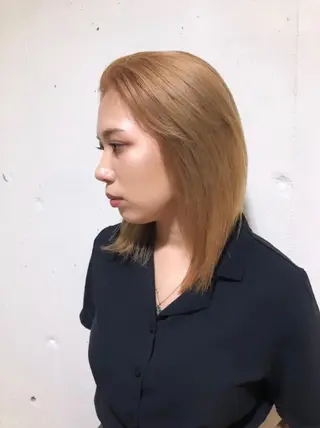 ミディアム カラー パーマ美容師 hanaのヘアスタイル
