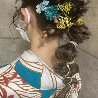 セミロング カラー 荒川 ひなの 新川崎のヘアスタイル