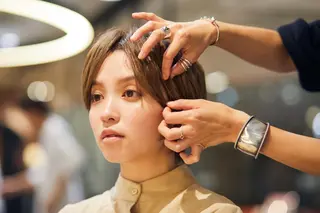 ミディアム パーマ カラー 頭皮ケア&髪質改善 美容室Atomのヘアスタイル