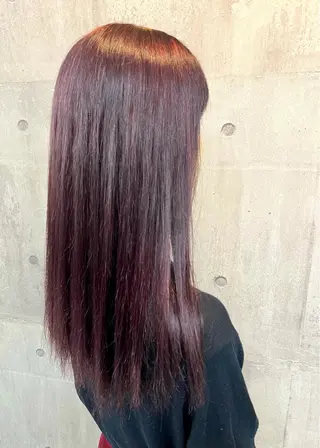 ロング 興津/韓国レイヤー ダブルカラー美髪縮毛のヘアスタイル