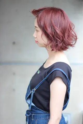 ショート カラー パーマ ヘアアレンジ 成松 勇治のヘアスタイル