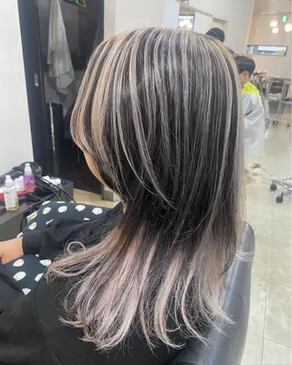 ミディアム カラー ヘアアレンジ 烏山 達也のヘアスタイル