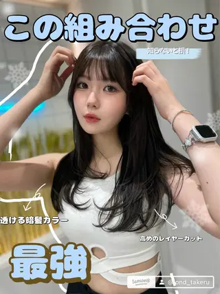 ロング カラー レイヤー/縮毛矯正 のマスター【タケル】のヘアスタイル
