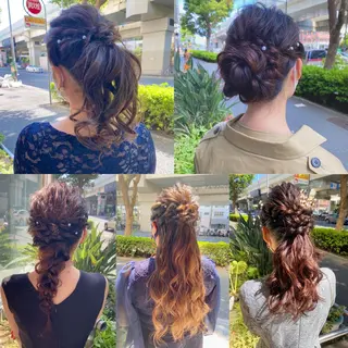 ロング ヘアアレンジ モモカ/ハイトーン /バレイヤージュのヘアスタイル