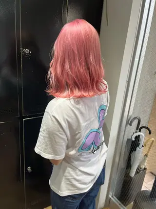 ミディアム カラー ミルクティーベージュ ブリーチ 店長 清水のヘアスタイル