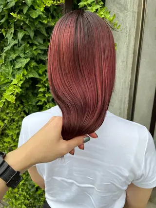 ロング カラー 赤み消しカラー/ ナチュラル/トモキのヘアスタイル