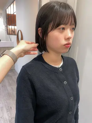 ショート 抜け感ボブ×パーマ ｜kazaneのヘアスタイル