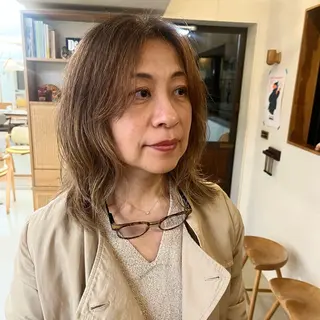 ミディアム パーマ 宇野澤 銘のヘアスタイル