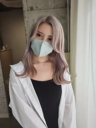 ミディアム カラー 髪質改善.縮毛矯正 ×韓国ヘアyukiのヘアスタイル