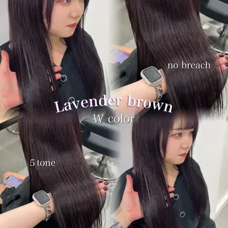 ロング カラー 暗髪🩶ラベンダー/ ブルー/ユウナ🤍のヘアスタイル