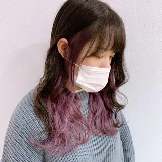 セミロング ブリーチなし 透明感カラー/艶髪のヘアスタイル