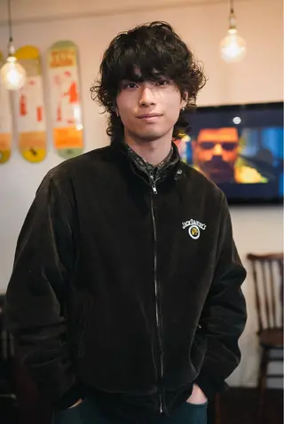 ミディアム パーマ メンズ 千葉 慎也のヘアスタイル