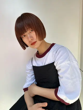ミディアム カラー 似合わせショート×透 明感/やじまたかしのヘアスタイル
